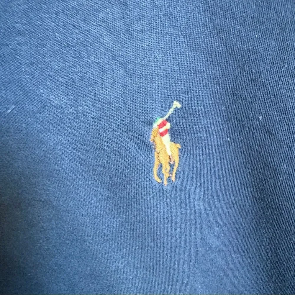Ralph Lauren Navy Blue Long Sleeve Classic Polo Shirt 3XB Preppy Sporty Luxury